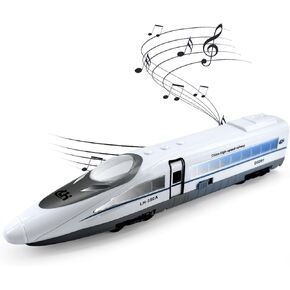 OTONOPI Electric Bullet Train with Lights and Sounds Subway Locomotive Engine High Speed Toy Train Model Inertial Driving Play Vehicle for Kids Age 3+