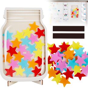 Magnetic Reward Jar, Classroom Reward Jar for Kids, Personalized Stars Reward Jar for Students Kids Behavior, Magnetic Reward Chart for Classroom Board Home, M25-JLG
