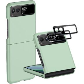 [2 Pack Back Camera Lens Tempered Glass Protectors for Motorola Razr 2023, Moto Razr 2023 Case with Liquid Silicone Matte Colorful Anti-Fingerprint | Shockproof Anti-Stain Anti-Scratch-Mint