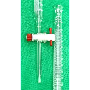CHEM SCIENCE INC 114.202.04 سحاحة مع محبس مفتاح Ptfe ذو تجويف مستقيم، 100 مل، 0.10 تسامح، 0.2 فاصل التخرج، الفئة أ in Kuwait