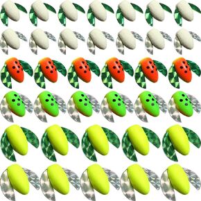 60 Pieces Foam Floats with Snell Floats Pompano Rigs Fishing Rig Floats Oval Spinner Rig Floats for Trout Catfish Walleye Bass (Fluorescent Green, Yellow, Mix Color)