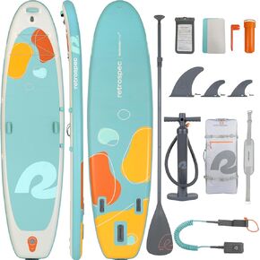 Retrospec Weekender Yogi 10’8 Extra Wide Yoga Paddle Board with Pump and Accessories, Non-Slip, Puncture Resistant, Lightweight iSUP Inflatable Paddle Board