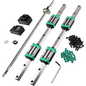 ANWOKIT 2 قطعة HGR20-1000mm خطي دليل السكك الحديدية مع 4 قطع HGH20CA مربع نوع النقل كتلة السكك الحديدية الخطية مجموعة قضيب دليل الشريحة بشكل عام لأجهزة التوجيه CNC
