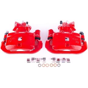Power Stop Rear S2754 Pair of High-Temp Red Powder Coated Calipers