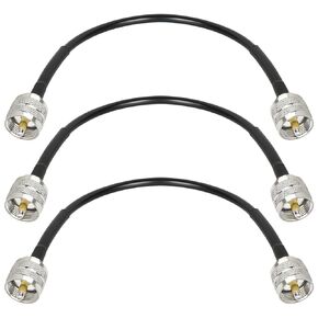 MOOKEERF RG8x Jumper Cable 3ft,3 Pack CB Coax Cable PL259 UHF Connector 50 ohm Low Loss for Ham Radio,Antenna Analyzer,Dummy Load,SWR Meter