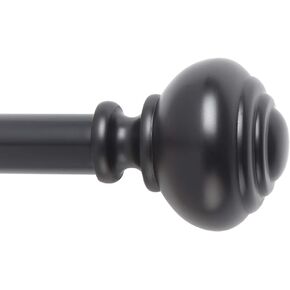 SnugSet | 36-72" Adjustable | No Tools Easy Installation Brackets | Durable Steel 1" Rod | Supports Heavy Fabrics | Decorative Knob Finial Nickel