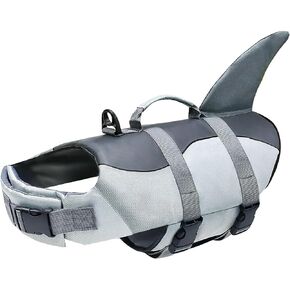 Izefia Dog Life Jacket Swimming Safety Coat Floatation Life Vest Life Saver with Handle Dog Life Jacket for Small Dog Puppy Large Dog Blue Mermaid M