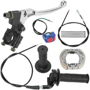 YOXUFA Mini Bike Throttle Assembly Kit + Mini Bike Drum Brake Lever for Coleman BT200X CT200U CT200U-EX Baja Warrior Massimo MB200 Predator 212cc 196cc 200cc 6.5hp Parts 7/8 22mm Handlebar Grips