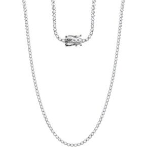 Shineadime 3.50 Carat Lab Grown Diamond Tennis Necklace In 14K White Gold For Men's & Women's Jewelry (Diamond Clarity- VS-SI & Color -G-H) 18"" In Necklace Mothers Day Gifts