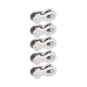 Bicycle Master Link Connector 12 Speed | Reusable Chain Connecting Link, for, Road Bicycle and Mountain Bike, Metal Bike Master Link, Bicycle Chain Missing Link Connector, 5 Set Pack Silver