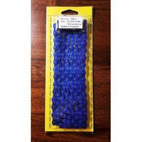 سلسلة تفلون للدراجة Yaban 6/7/8 سرعات 1/2 بوصة × 3/32 بوصة 116 لتر، 18/21/24 سرعة MTB/الطريق - تفلون مطلي باللون الأزرق in Kuwait