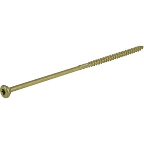 Power Pro 48618 Wood Screws, #10 x 6", Premium Outdoor Deck Screws, Rust Resistant, Epoxy Coated Bronze, 5lb Tub, 177 pcs