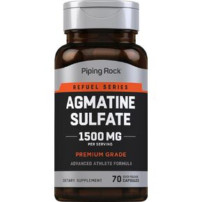 Piping Rock Agmatine Sulfate 1500mg | 70 Capsules | Advanced Athlete Formula | Premium Grade Supplement | Non-GMO, Gluten Free