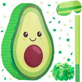 Avocado Pinata Decorations 16 x 11 x 3 Inch Fruit Avocado Pinata with Stick for Gender Reveal Party Baby Shower Birthday Party Fruit Theme Party Game Activity Decoration