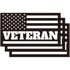 GEEKBEAR American Flag Veteran Car Magnet (Flag, 3 Pack) - Reflective Waterproof Magnetic Sign - 7 x 4 in