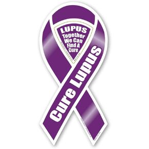 Cure Lupus 2-in-1 Ribbon Magnet by Magnet America is 8" x 3.875" Made for Vehicles and Refrigerators