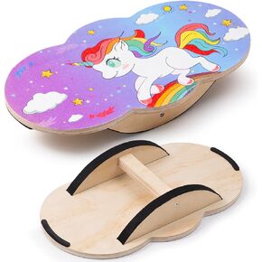 INFIDEZ Wooden Balance Board Kids, 360 Degree Rotation With Crossed Base, Balance Wobble Board For Balance, Balance Board Toddler Supporter, Balance Boards for Stability and Core Training