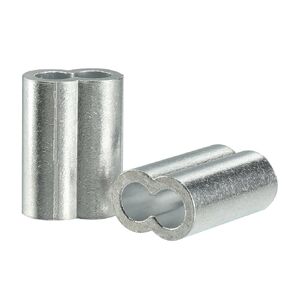 uxcell Aluminum Crimping Loop Sleeve Double Barrel for 7/32" - 1/4" Wire Rope Pack of 25