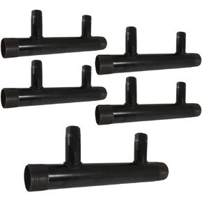 Midline Valve SH2-1410-7-5 Steel Manifold, 1-1/4'' Base 2 Ports of 1'' 7'' Spacing, Black, 5 Pack
