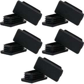 FiveEyes 1"X2" 1X2 Rectangle Tubing Plug (10 Pack), 1X2 End Cap 1X2 Inch Tubing Plug Tube End Cap Fence Post Pipe Cover Tubing Insert Chair Glide Finishing Plug