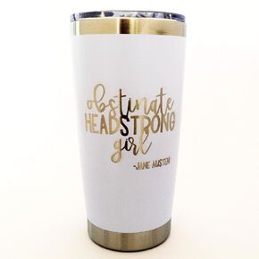 Obstinate Headstrong Girl Mug, Pride and Prejudice Jane Austen Gifts for Women, 20oz Coffee Tumbler