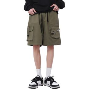 Hewlshawn Women's Cargo Shorts Casual Athletic Camping Hiking Baggy Gothic Summer Bermuda Shorts with Pockets