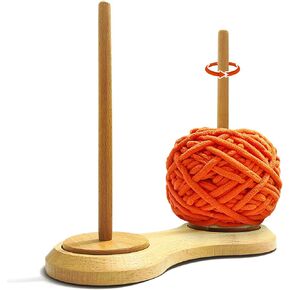 UCDRMA Yarn Holder for Crocheting, Wooden Crochet Yarn Holder Spinner for Multi-Color Knitting, Double Yarn Spindle Highly Stable Yarn Dispenser for Crocheting, Ideal Yarn Storage Organization Tool