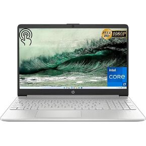 HP أحدث كمبيوتر محمول بشاشة لمس عالية الدقة مقاس 15.6 بوصة، وذاكرة وصول عشوائي سعتها 16 جيجابايت، وتخزين SSD سعة 1 تيرابايت، ومعالج Intel Core i7-1255U يصل إلى 4.7 جيجا هرتز، وعمر بطارية طويل، وكاميرا عالية الدقة، وHDMI، ونظام التشغيل Windows 11، فضي طبيع in Kuwait