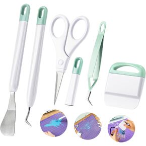 Ecraft Vinyl Weeding Tool Set: Vinyl Weeding Craft Basic kit 5 Pieces Including Tweezers & Spatula & Weeders & Scraper & Scissor for cricut/Silhouettes/Cameos/Weeding Vinyl/Splicing