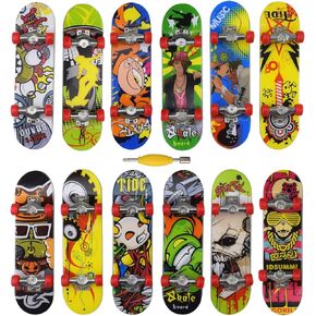 MOONZON 12PCS Finger Toy Skateboards,Finger Scooter,Creative Fingertip Alloy Finger Sports Toys, Intellectual Toys, Novelty Toys Gifts