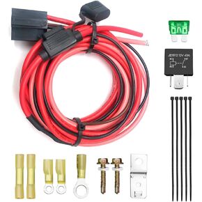 Fuel Pump Wiring Harness Kit 40 AMP Relay Bypass Waterproof 12V Relay Switch Kit Heavy Duty Long Wires, Electric Fuel Pump Relay Kit