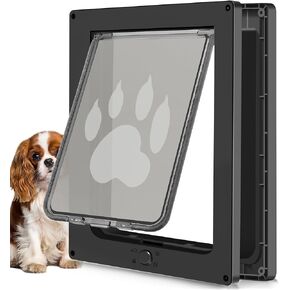 CEESC Dog Door for Pets Up to 20lb, Weatherproof Pet Door for Cats and Dogs, Durable, Snap-in Closing Panel Included, Suitable for Interior and Exterior Doors(Small Black)