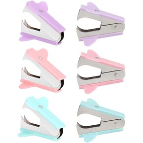 6 PCS Staple Remover Robust Staple Puller Pinch Jaw Style Staple Remover Tool Staple Puller Removal Tool for Dress Up Home Office School Desk Accessories Gift (Pink, Green, Purple)