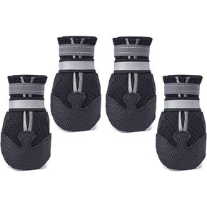 Breathable Dog Boots Nonslip Rubber Soft Sole for Summer Blue M (Pack of 4)
