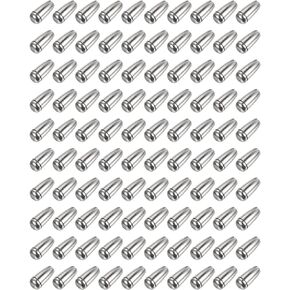 METALLIXITY Bell Stopper (0.35" x 0.71")100pcs, Cord Rope Locks Fastener Ends Stopper Single Hole String Locks for Backpack Bag Lanyard Clothing, Silver