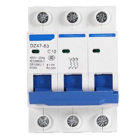 Mini Circuit Breaker, 3 Pole MCB Miniature AC 400V 6/10/16/20A Circuit Breaker, Overload Protection for Combiner Box for DC Systems(20A)