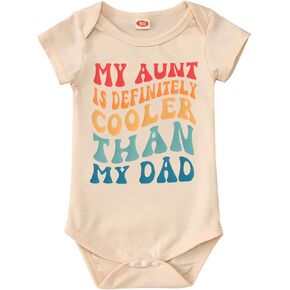 CM C&M WODRO Newborn Infant Girl Boy Bodysuit My Aunt Is Cooler Than My Dad Funny Baby Onesie Romper Unisex Baby Clothes Gift