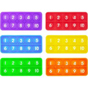 Anemeeoke Ten Frame Pop Board, Fidgets for Classroom, Quiet Sensory Toys Bubble Poppers, Pop for Counting Math, Focus Tools for Kids, Montessori Educational Toy Gift for Kindergarten (Set of 6)