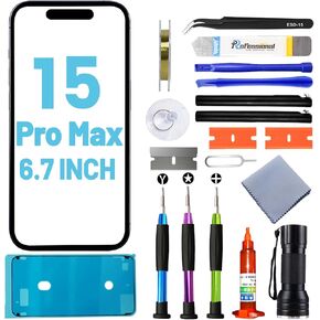 for iPhone 15 Plus Screen Replacement, Glass Replacement for iPhone 15 Plus 6.7 inch, Screen Repair Kit with Waterproof Adhesive(NO OLED & Touch Digitizer) in Kuwait