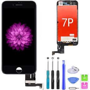 Compatible with iPhone 7 Plus Screen Replacement Black（5.5‘’）, LCD Display & Touch Screen Digitizer Frame Assembly Set with 3D Touch Free Repair Tools