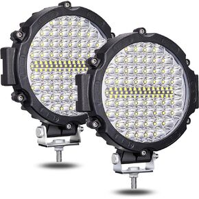 Round LED Off Road Lights, 7 Inch Flood LED Light Pods Offroad Driving Lights 120W 10000lm, Trucks ATV UTV RV SXS Car Jeep Off-Roading Fog Tractors Work Lights Flood Beam, 2 Pack
