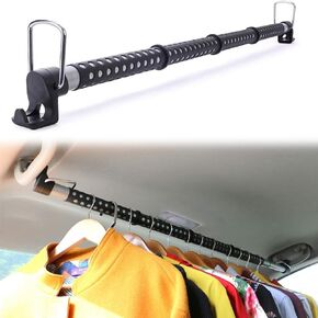Enovorld Car Clothes Hanger Bar, Expandable 36 to 65 inches Retractable Vehicle Cloth Rack Hanger Rod for Car Trucks, SUVs, Vans, RVs, Road Travelers.
