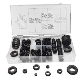 Fielect 170Pcs Rubber Grommet Kit Firewall Hole Plug Assortment 7 Common Sizes Rubber Gasket Kit Electrical Wire Gasket for Auto Body and Sheet Metal
