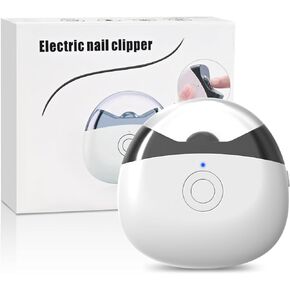 Electric Automatic Nail Clipper,Electric Baby Nail Clippers with Light,Rechargeable Nail Clippers with Catcher,Electric Nail File for Baby,Kids,Seniors,Newborn,Infant,Adult (White)