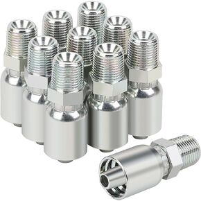 ANCIMOON 1/2’’ ID Hose x 1/2’’ JIC 37 Degree Flare Swivel Hydraulic Hose Fittings End, 10PCS Set