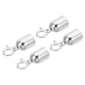 PATIKIL 1.1" Stanchion Rope End Stopper, 4 Pack Cord End Caps Barrier Rope End Cap Snap Hooks for Crowd Control Queue Divider, Golden