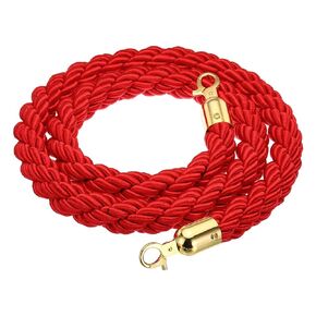PATIKIL Stanchion Rope, 1.5m/5Ft Barrier Rope Twisted Post Ropes with Snap Hooks for Posts Stands Queue Divider Crowd Control of Hotel, Golden Hook, Champagne Gold Rope