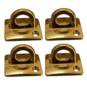 Fqsoran Large Loop Wall Plate Hanging Circle Hook for Velvet Stanchion VIP Rope Crowd Control Rope Barrier 4PCS Gold