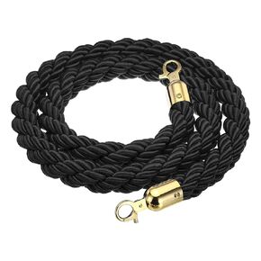 PATIKIL Stanchion Rope, 1.5m/5Ft Barrier Rope Twisted Post Ropes with Snap Hooks for Posts Stands Queue Divider Crowd Control of Hotel, Golden Hook, Champagne Gold Rope