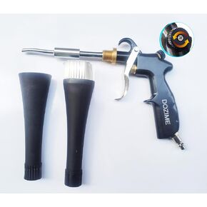 DOZIME Air Blow Gun &vacunm Gun with Brass Adjustable Air Flow Nozzle,Cleaning Gun Quickly Blasts Dirt and Dust from Surface Works with Air Compressor(Powerful Aluminium Rotate Tube)
